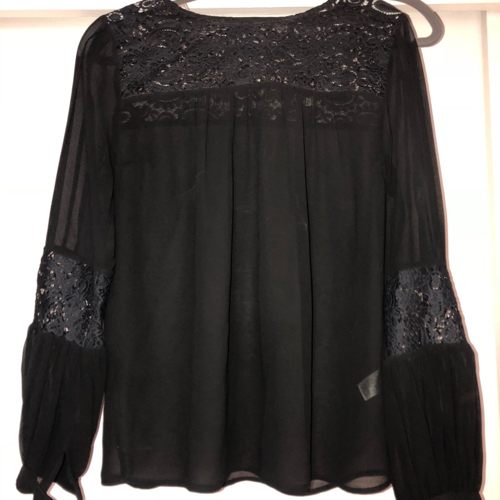 For Love & Lemons Black Blouse Sheer